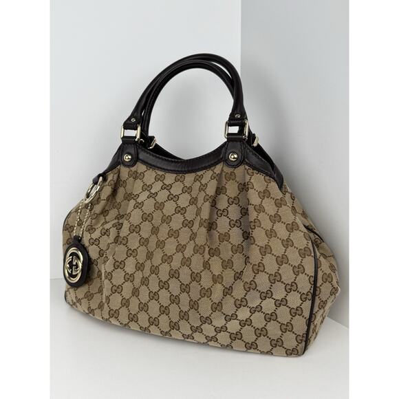 Gucci Medium Sukey Tote GG Monogram Dark Brown R-1 - Picture 1 of 16